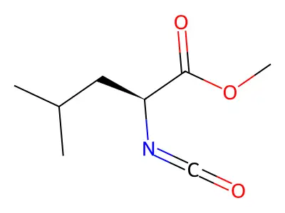 Pentanoic acid, 2-isocyanato-4-methyl-, methyl ester structure