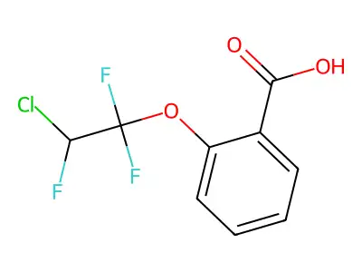 Benzoic acid, 2-(2-chloro-1,1,2-trifluoroethoxy)- structure