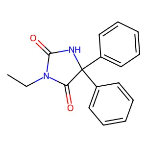 3-Ethyl-5,5-diphenylhydantoin structure