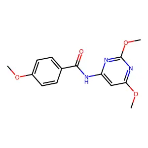 N-(2,6-dimethoxypyrimidin-4-yl)-4-methoxybenzamide structure