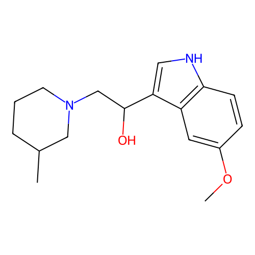 1-(5-methoxy-1H-indol-3-yl)-2-(3-methylpiperidin-1-yl)ethanol structure