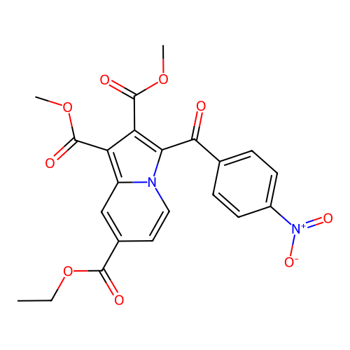 7-Ethyl 1,2-dimethyl 3-[(4-nitrophenyl)carbonyl]indolizine-1,2,7-tricarboxylate structure