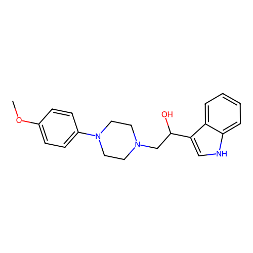 1-(1H-indol-3-yl)-2-[4-(4-methoxyphenyl)piperazin-1-yl]ethanol structure
