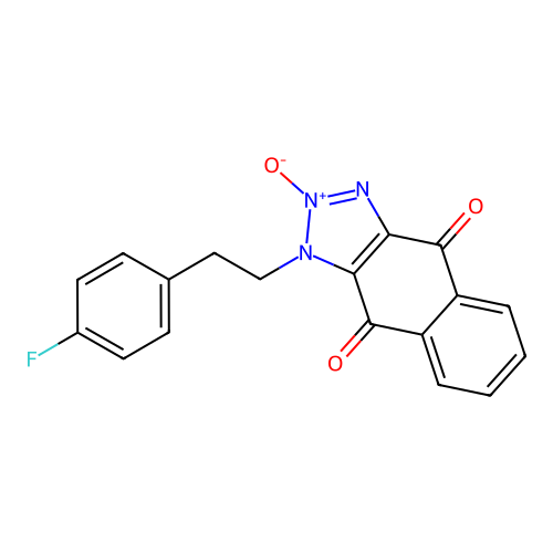 1-[2-(4-fluorophenyl)ethyl]-1H-naphtho[2,3-d][1,2,3]triazole-4,9-dione 2-oxide structure