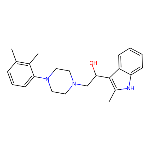 2-[4-(2,3-dimethylphenyl)piperazin-1-yl]-1-(2-methyl-1H-indol-3-yl)ethanol structure