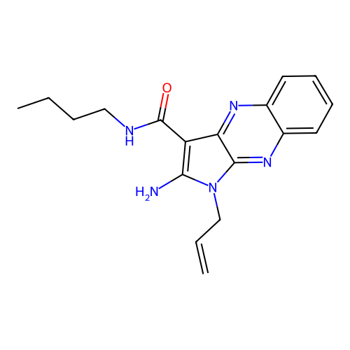 2-amino-N-butyl-1-(prop-2-en-1-yl)-1H-pyrrolo[2,3-b]quinoxaline-3-carboxamide structure