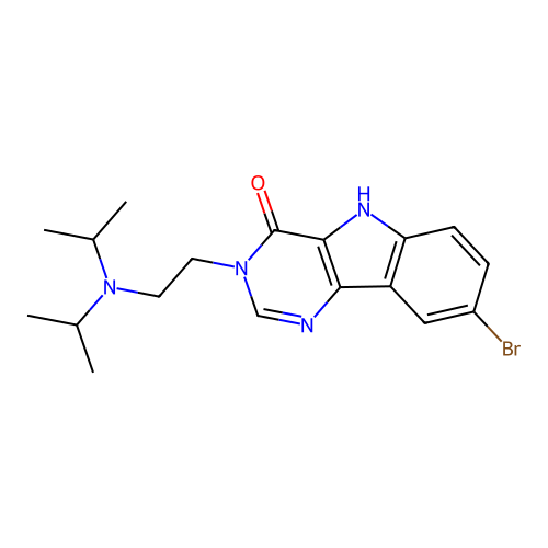 8-bromo-3-(2-(diisopropylamino)ethyl)-3H-pyrimido[5,4-b]indol-4(5H)-one structure