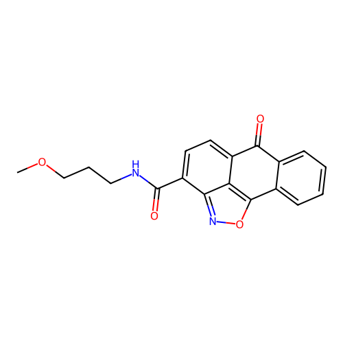 6-Oxo-6H-anthra[1,9-cd]isoxazole-3-carboxylic acid (3-methoxy-propyl)-amide structure
