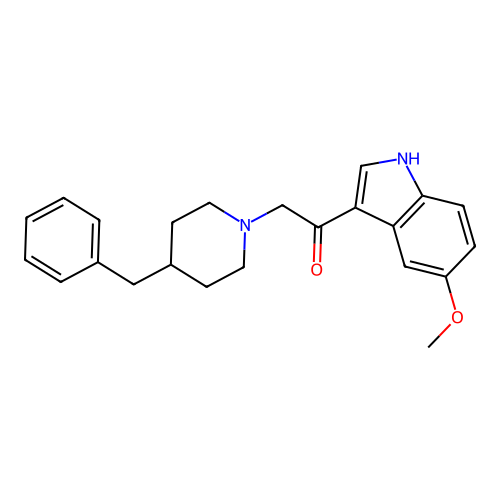 2-(4-benzylpiperidin-1-yl)-1-(5-methoxy-1H-indol-3-yl)ethanone structure