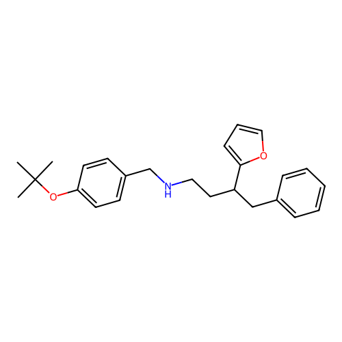 N-(4-tert-butoxybenzyl)-3-(furan-2-yl)-4-phenylbutan-1-amine structure