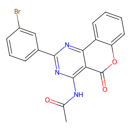 N-(2-(3-bromophenyl)-5-oxo-5H-chromeno[4,3-d]pyrimidin-4-yl)acetamide structure