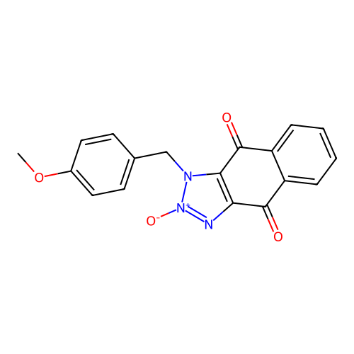 1-(4-methoxybenzyl)-1H-naphtho[2,3-d][1,2,3]triazole-4,9-dione 2-oxide structure