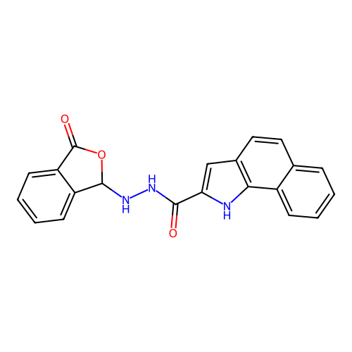 N'-(3-oxo-1,3-dihydro-2-benzofuran-1-yl)-1H-benzo[g]indole-2-carbohydrazide structure