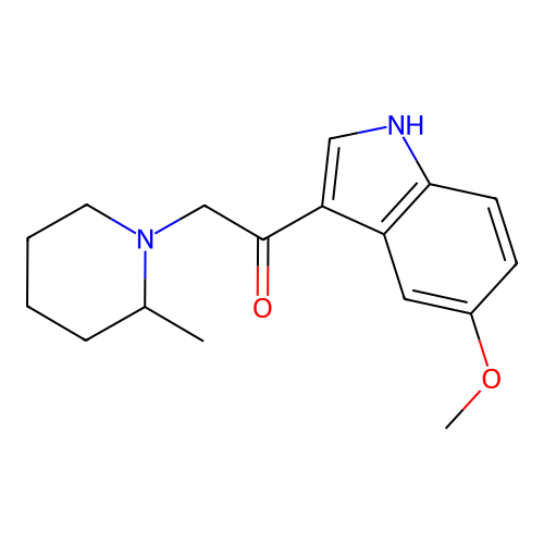 1-(5-methoxy-1H-indol-3-yl)-2-(2-methylpiperidin-1-yl)ethanone structure