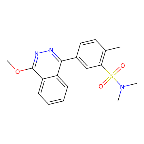 5-(4-methoxyphthalazin-1-yl)-N,N,2-trimethylbenzenesulfonamide structure
