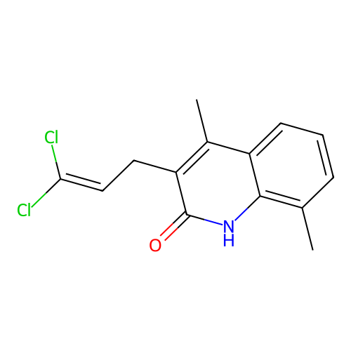 3-(3,3-Dichloro-allyl)-4,8-dimethyl-1H-quinolin-2-one structure
