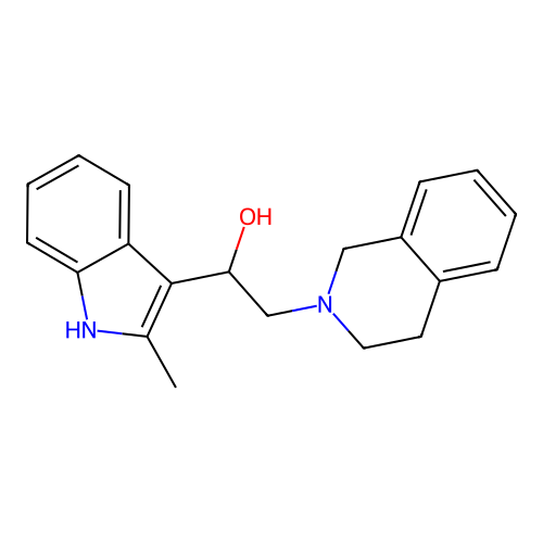 2-(3,4-dihydroisoquinolin-2(1H)-yl)-1-(2-methyl-1H-indol-3-yl)ethanol structure