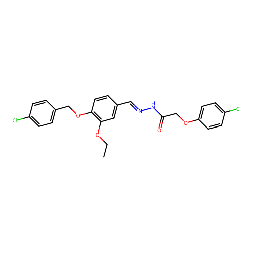 N'-(4-((4-CL-Benzyl)oxy)-3-ethoxybenzylidene)-2-(4-chlorophenoxy)acetohydrazide structure
