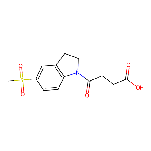 4-[5-(Methylsulfonyl)-2,3-dihydro-1H-indol-1-yl]-4-oxobutanoic acid structure
