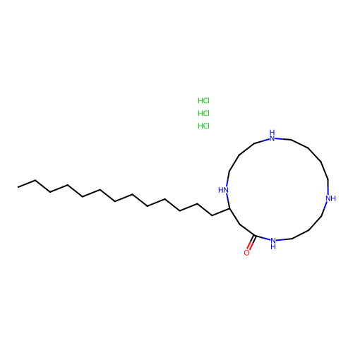 1,5,9,13-Tetraazacycloheptadecan-6-one, 8-tridecyl-, trihydrochloride structure