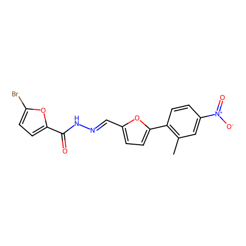5-bromo-N'-[(5-{4-nitro-2-methylphenyl}-2-furyl)methylene]-2-furohydrazide structure