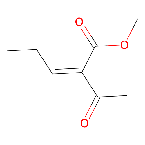 Methyl 2-acetylpent-2-enoate structure