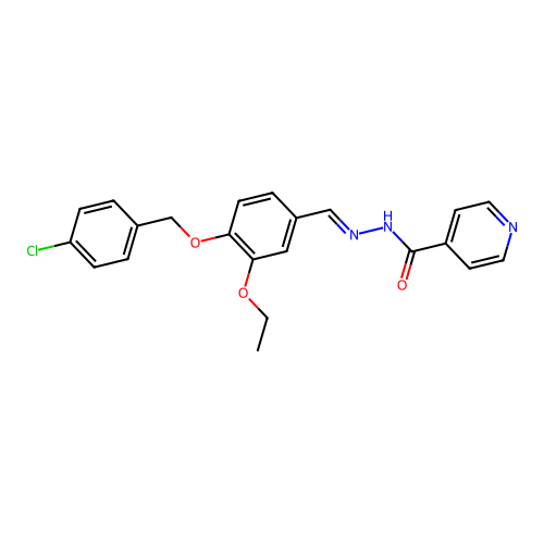 N'-((E)-{4-[(4-chlorobenzyl)oxy]-3-ethoxyphenyl}methylidene)isonicotinohydrazide structure