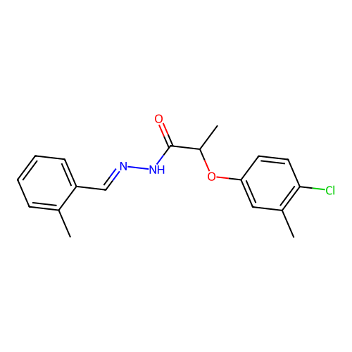2-(4-chloro-3-methylphenoxy)-N'-(2-methylbenzylidene)propanohydrazide structure