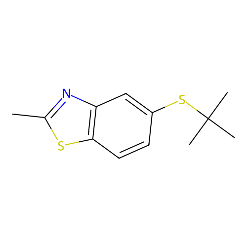 Benzothiazole, 5-[(1,1-dimethylethyl)thio]-2-methyl- structure