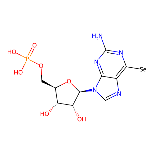 6-Selenoguanosine 5'-phosphate structure