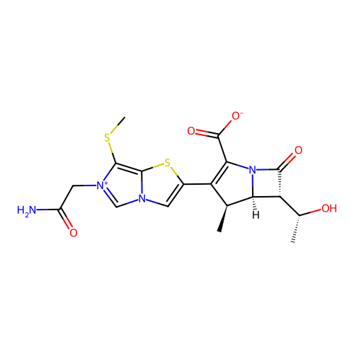 Imidazo(5,1-b)thiazolium, 6-(2-amino-2-oxoethyl)-2-((4S,5R,6S)-2-carboxy-6-((1R)-1-hydroxyethyl)-4-methyl-7-oxo-1-azabicyclo(3.2.0)hept-2-en-3-yl)-7-(methylthio)-, inner salt structure
