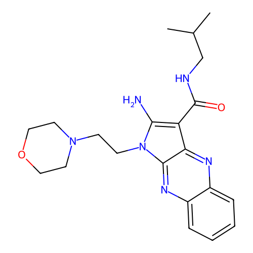 2-amino-N-isobutyl-1-(2-morpholinoethyl)-1H-pyrrolo[2,3-b]quinoxaline-3-carboxamide structure