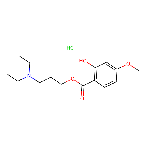 3-(Diethylamino)propyl 2-hydroxy-4-methoxybenzoate hydrochloride structure