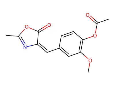 5(4H)-Oxazolone, 4-((4-(acetyloxy)-3-methoxyphenyl)methylene)-2-methyl- structure
