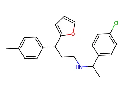 N-[1-(4-chlorophenyl)ethyl]-3-(furan-2-yl)-3-(4-methylphenyl)propan-1-amine structure