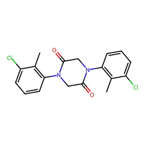 1,4-Bis(3-chloro-2-methylphenyl)piperazine-2,5-dione structure