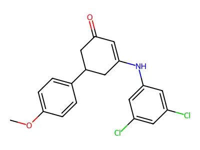 3-(3,5-Dichloroanilino)-5-(4-methoxyphenyl)cyclohex-2-en-1-one structure