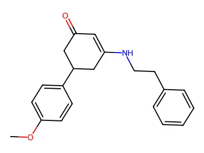 5-(4-Methoxyphenyl)-3-[(2-phenylethyl)amino]cyclohex-2-en-1-one structure