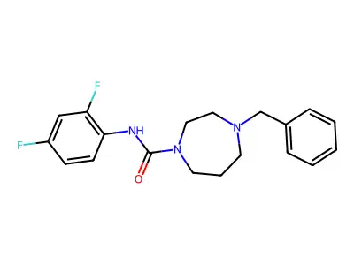 4-benzyl-N-(2,4-difluorophenyl)-1,4-diazepane-1-carboxamide structure