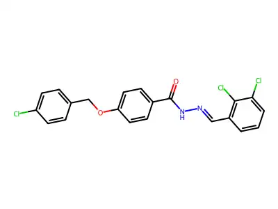 4-[(4-chlorophenyl)methoxy]-N-[(2,3-dichlorophenyl)methylideneamino]benzamide structure