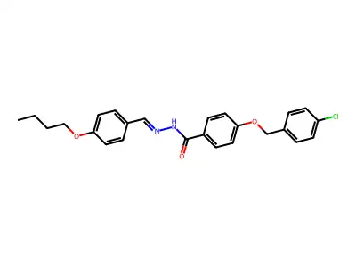 N-[(4-butoxyphenyl)methylideneamino]-4-[(4-chlorophenyl)methoxy]benzamide structure