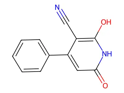 2,6-Dihydroxy-4-phenyl-3-cyano-pyridine structure