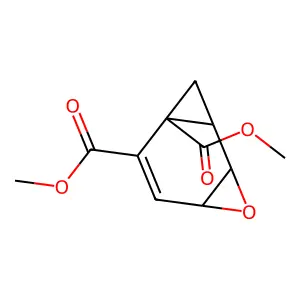 (1alpha,2alpha,4alpha,7alpha)-3-Oxatricyclo(5.1.0.0(2,4))oct-5-ene-6,7-dicarboxylic acid dimethyl ester structure