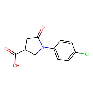 (3S)-1-(4-chlorophenyl)-5-oxopyrrolidine-3-carboxylic acid structure