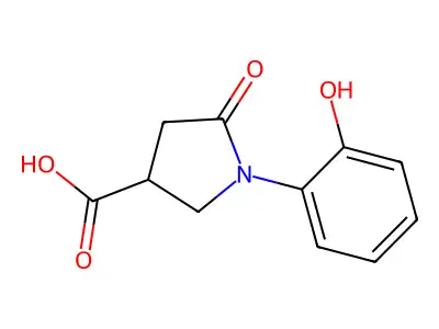 1-(2-Hydroxyphenyl)-5-oxopyrrolidine-3-carboxylic acid structure
