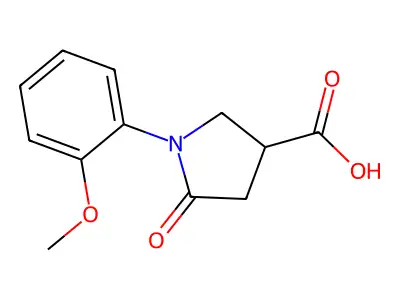 (3R)-1-(2-methoxyphenyl)-5-oxopyrrolidine-3-carboxylic acid structure