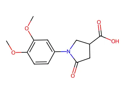 1-(3,4-Dimethoxyphenyl)-5-oxopyrrolidine-3-carboxylic acid structure