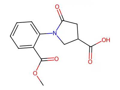 1-[2-(Methoxycarbonyl)phenyl]-5-oxopyrrolidine-3-carboxylic acid structure