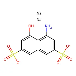 2,7-Naphthalenedisulfonic acid, 4-amino-5-hydroxy-, sodium salt (1:2) structure
