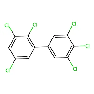 2,3,3',4',5,5'-Hexachlorobiphenyl structure